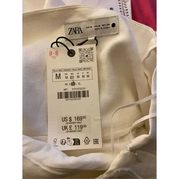 Zara ZW collection, NWT women’s embroidered white midi dress size medium - Picture 6 of 6